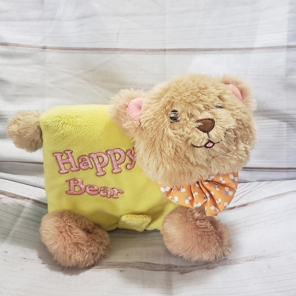 Soft Play Teddy Bear Plush Stuffed Animal Book With Bell Rattle Crinkle Tail 8" - Picture 10 of 10